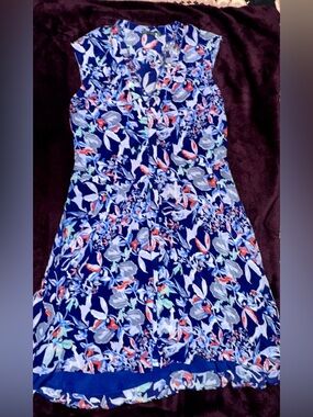 The Letter Silk Blue Floral Midi Dress